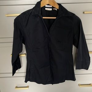 3/4 sleeve black blouse